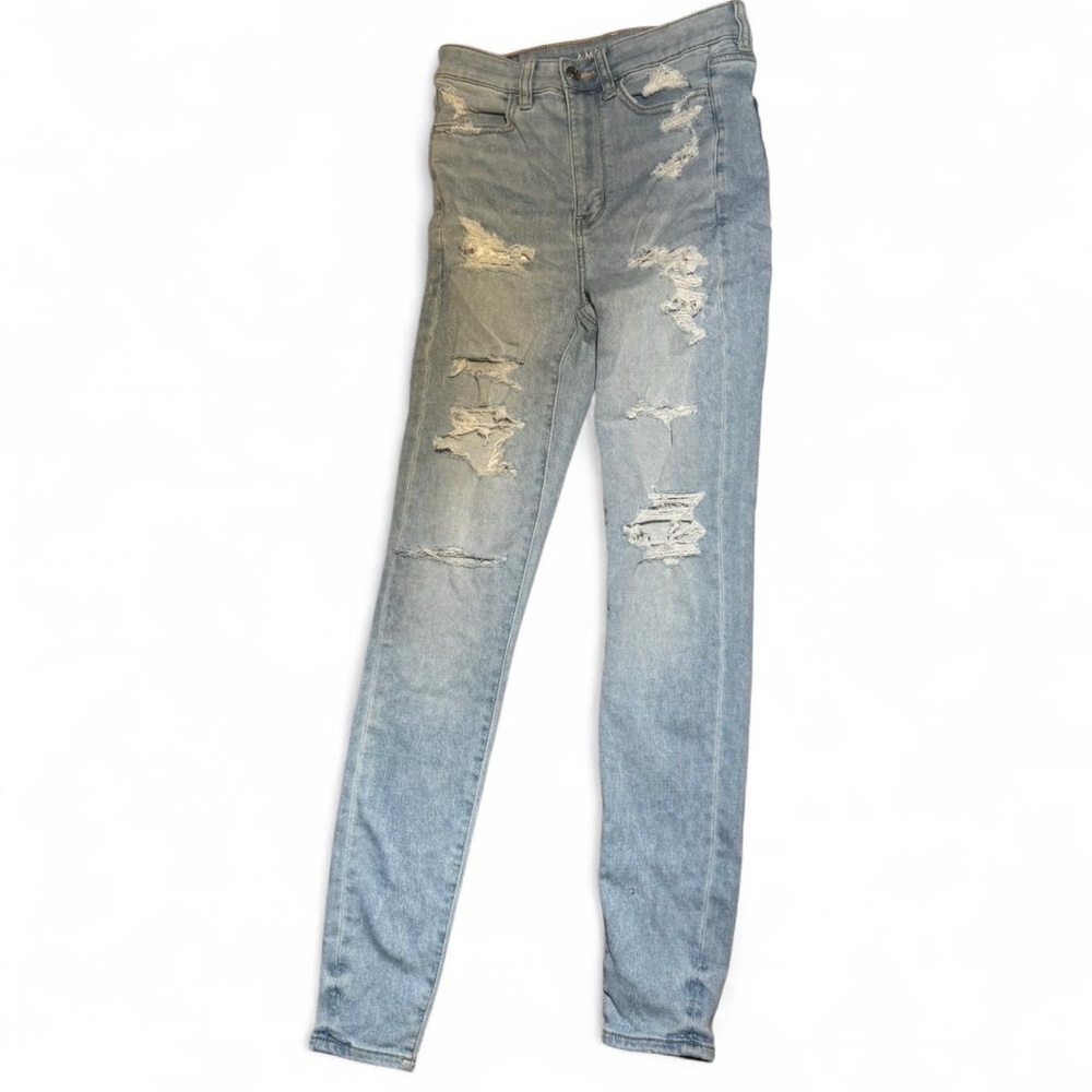 American Eagle Outfitters Blue Skinny Jeans Distressed Style